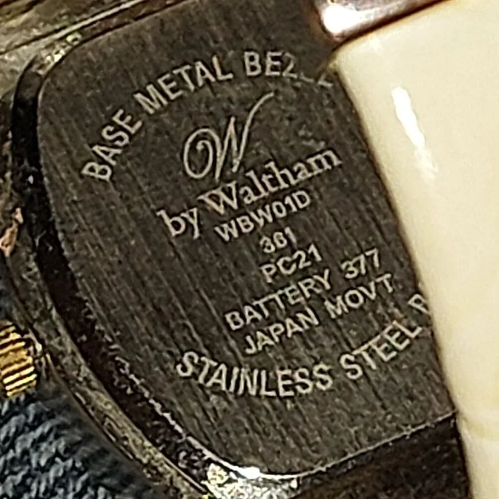W by Waltham WBW01D women’s quartz watch, two-tone rope bezel, white strap